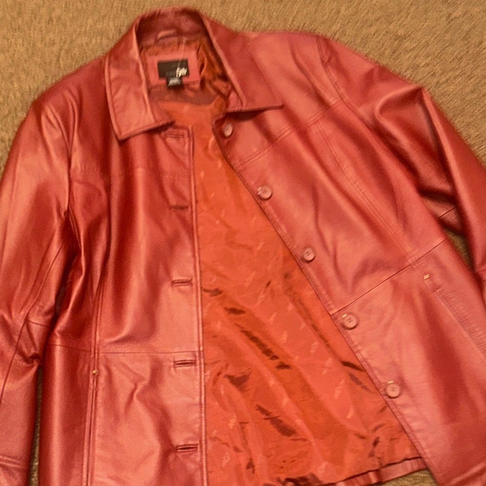Women's Red Leather Jacket